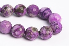 12MM Purple Jasper Grade AAA Micro Faceted Round Gemstone Loose Beads 7.5"