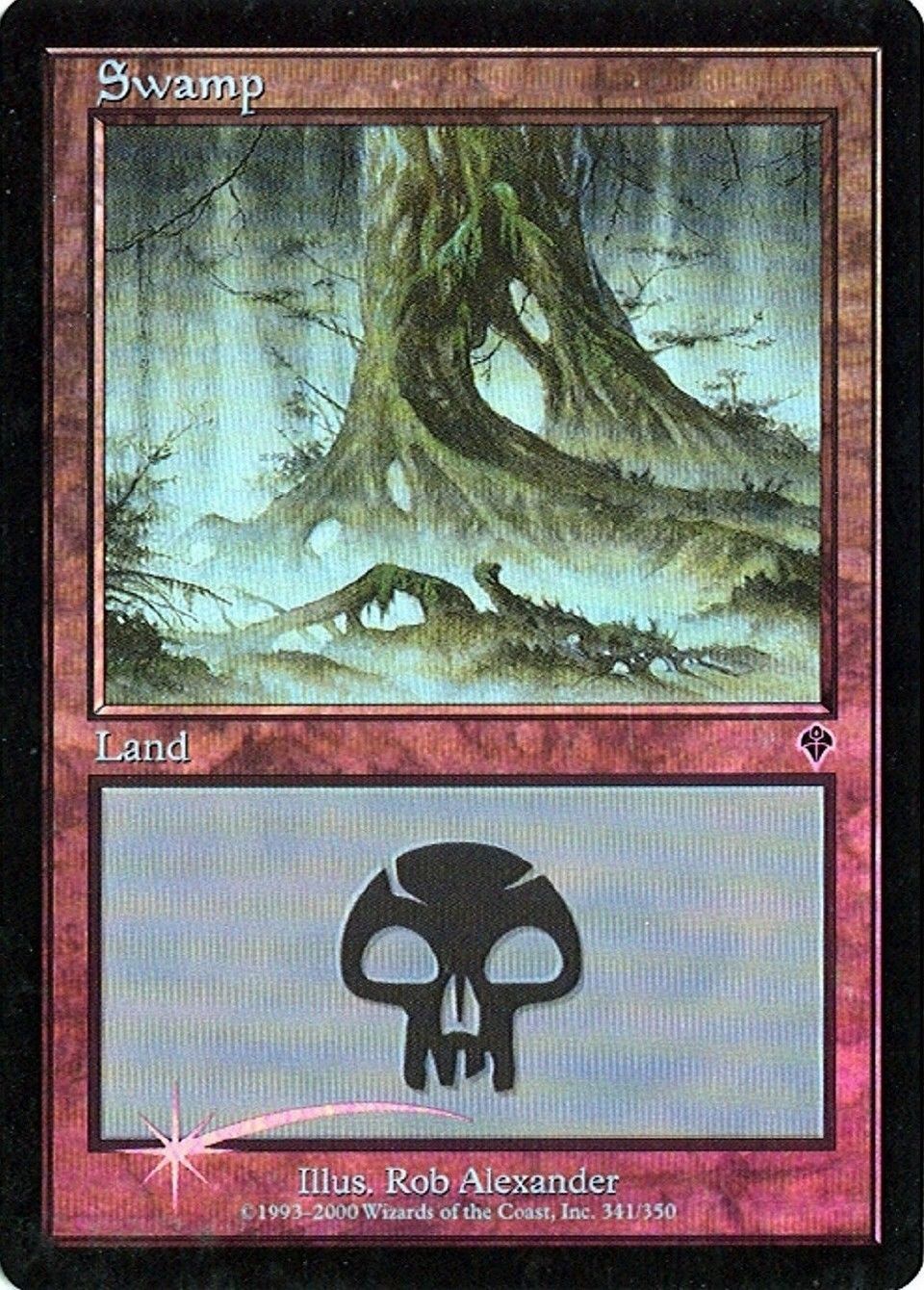 Swamp #341 FOIL Invasion  MtG LP