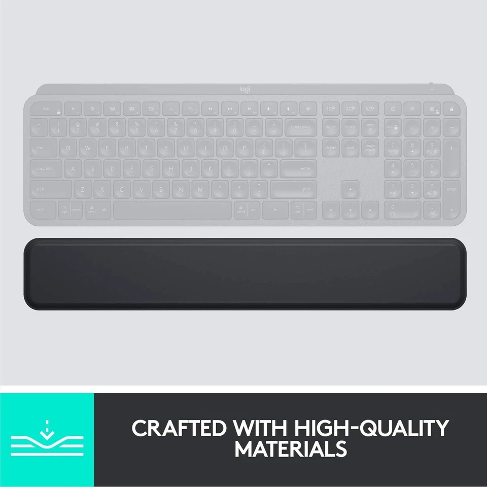 Logitech Palm Rest No-Slip Hours of Comfort Logitech MX S keys Keyboard Black - Image 3 of 4