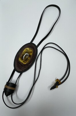 Genuine AMBER LEATHER Bolo Tie.Leather Bolo Tie Necklace for men.Amber BOLO.