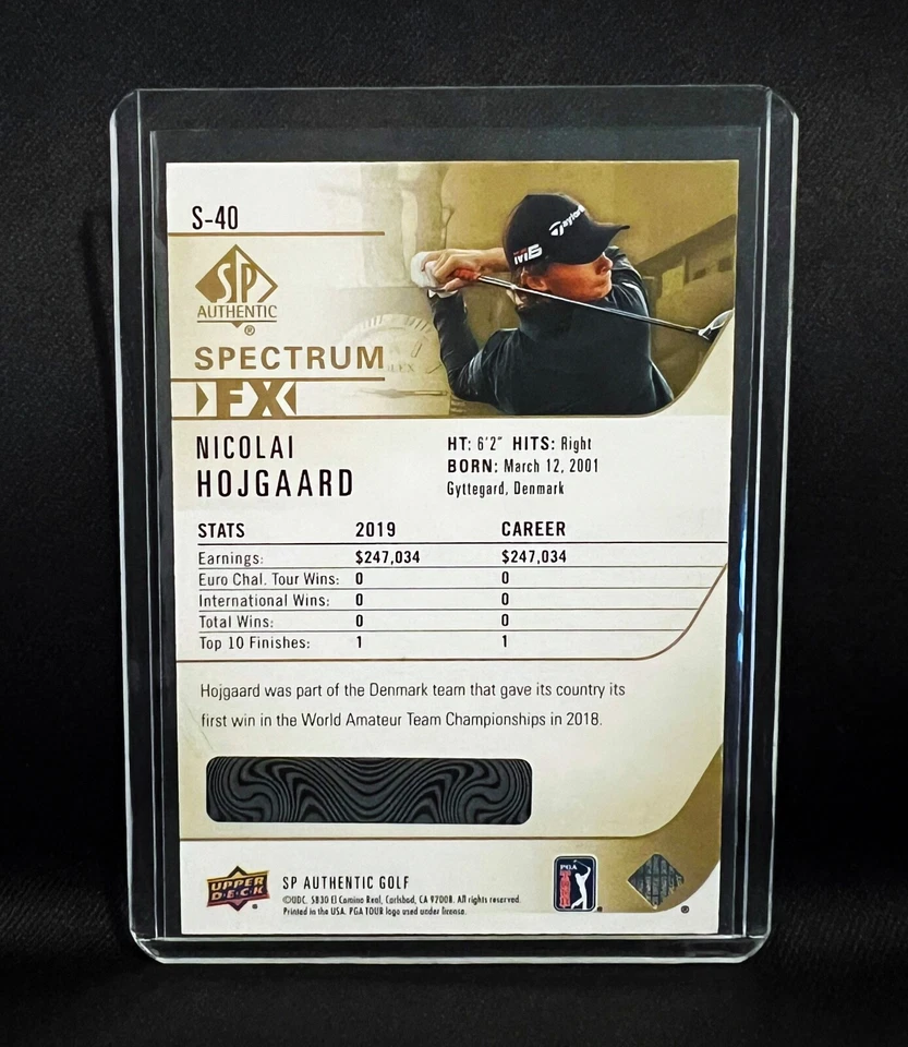 2021 SP Authentic Nicolai Hojgaard Spectrum FX Tier 2 Bounty #S-40 Unscratched - Image 2 of 2