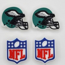 NFL Philadelphia Eagles Football Helmet For Crocs Shoe Charms Jibbitz - 4 pieces