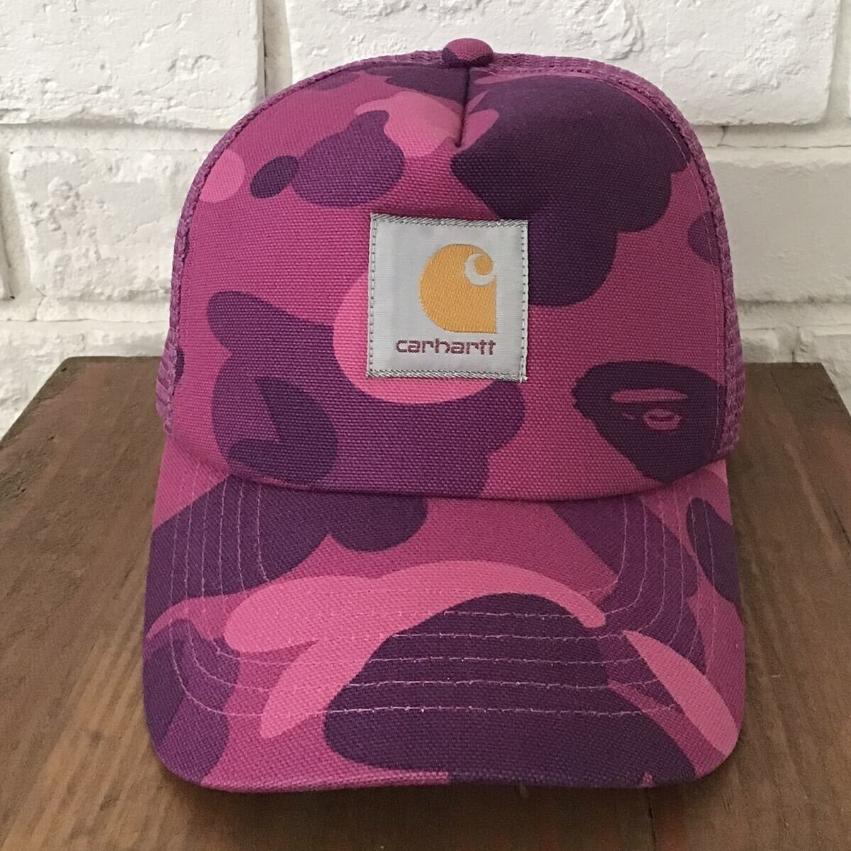 BAPE × carhartt trucker hat cap Purple camo NIGO A Bathing BAPE × carhartt trucker hat cap Purple camo NIGO A Bathing