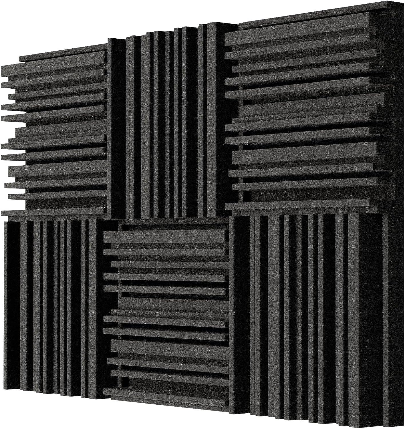 Troystudio Thick Acoustic Foam Panels, 12 X 12 X 2 Inches 6 Pcs Broadband Sound