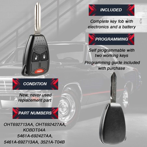 For 2012 2013 2014 2015 Jeep Compass Patriot Wrangler Car Remote Key Fob - Picture 4 of 5