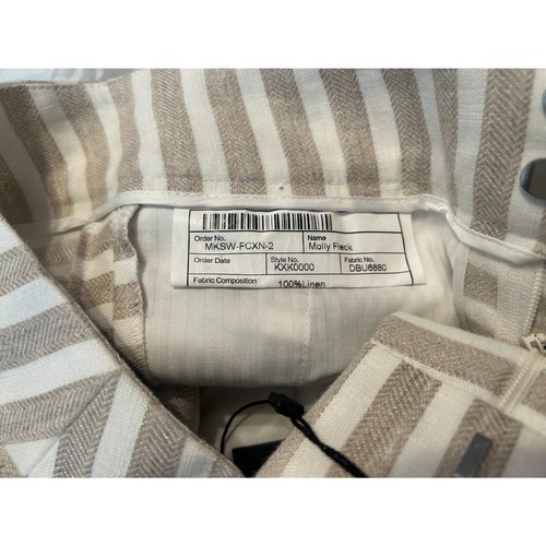 NWT Knot Standard Ivory & Tan Wide-Leg Pant Linen Striped S/M - Picture 3 of 9