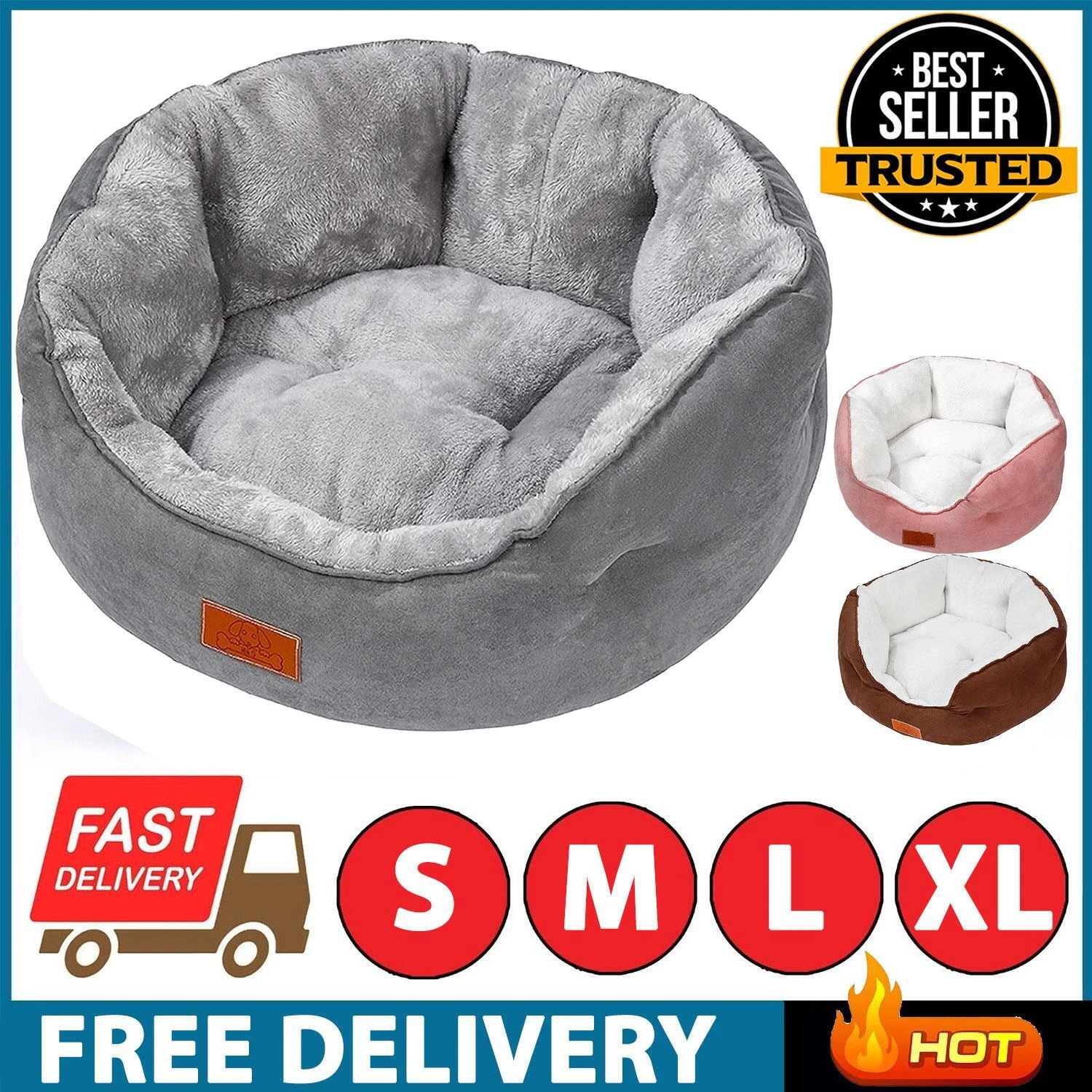 Dog Cat Bed Soft Dog Calming Beds Washable Fleece Puppy Cushion Warm Pet Basket
Opens in a new windo