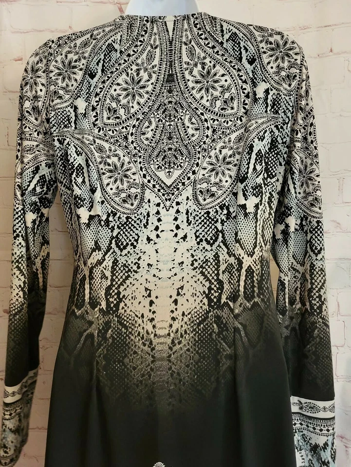 NUEVO Vestido recto jersey estampado cachemir Hale Bob manga larga talla XS PRECIO DE VENTA SUGERIDO POR EL FABRICANTE $216 Foto 4 de 4