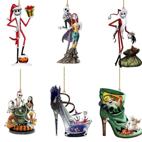 6/7PC Jack Skellington And Sally The Nightmare Before Christmas Hanging Ornament - Picture 6 of 22