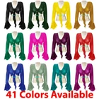 Chiffon Tie Top Belly Dance Flair Wrap Choli Gypsy Haut Orientale Blouse Ruffle