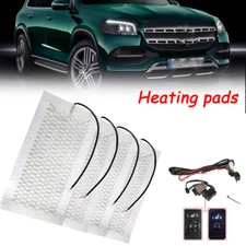 4PCS Car Seat Heater Carbon Fiber Heated Cushion Seat Pad 12V 5-Level Switch Kit