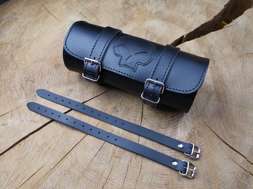 Swingarm Bag Diablo Skull Set incl. Tool Roll suitable for Harley Davidson - Picture 6 of 12