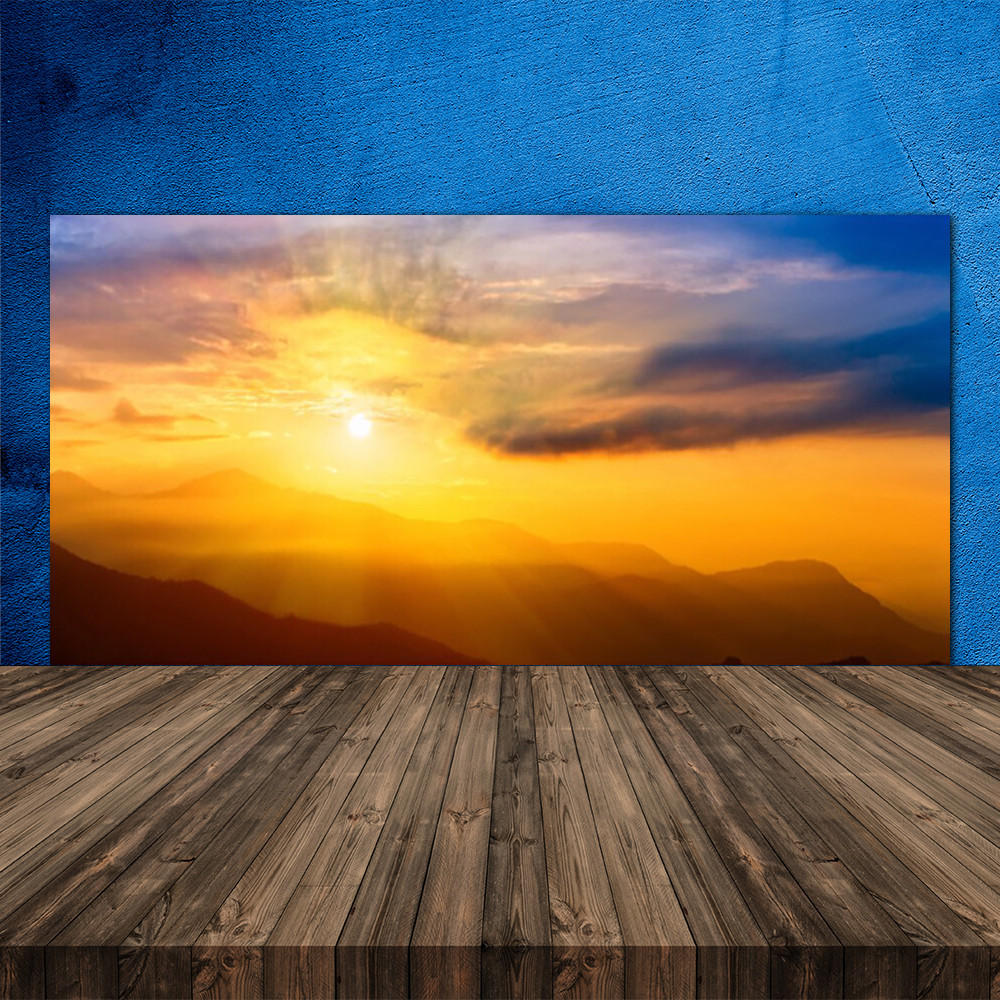 Crédence cuisine verre trempé 120x60 cm panorama montagne Premium