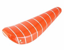 VINTAGE VINYL BANANA SADDLE IN SPARKLE/ORANGE W/SILVER STRIPE FOR 16" BICYCLE