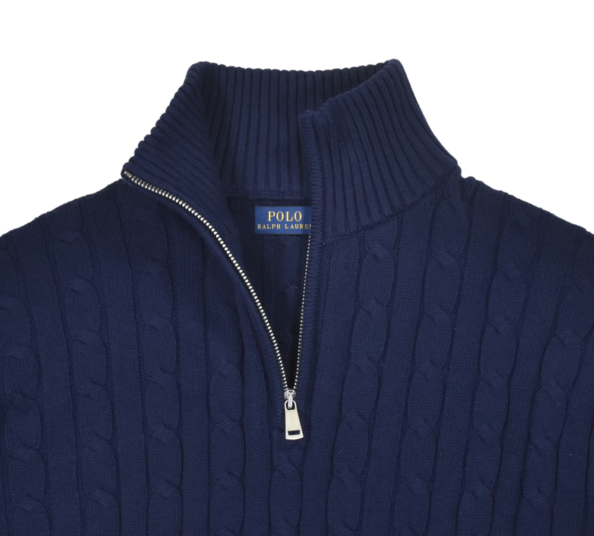 Women's Polo Ralph Lauren Navy Cotton Wool Cable Knit 1/2