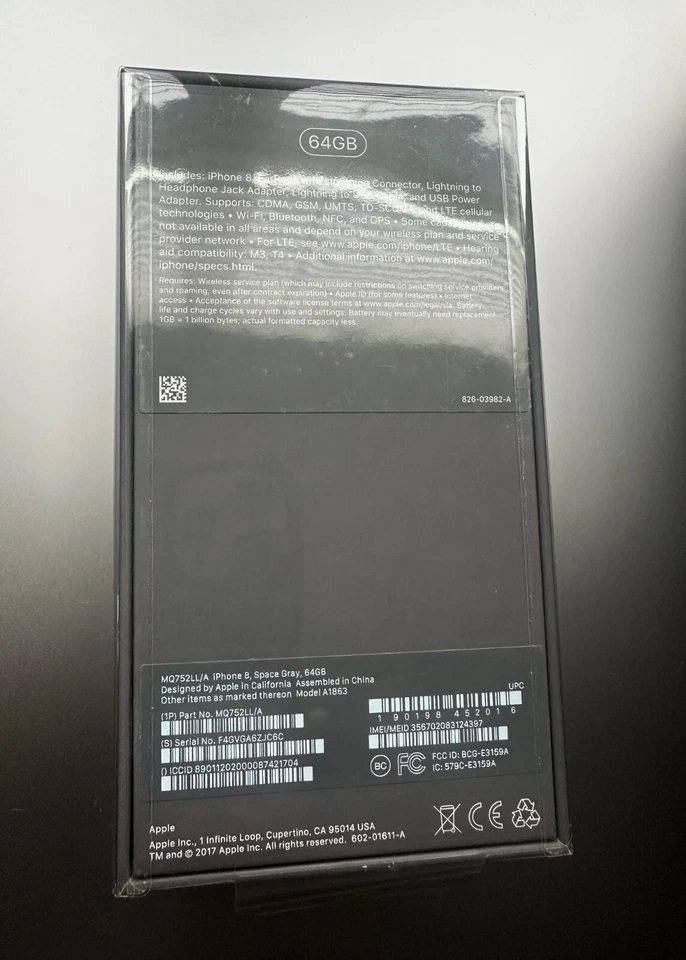 Apple iPhone 8 - 64 G -Space Gray A1863 T-Mobil-Authentic Sealed New 2017 Stock - Image 3 of 4