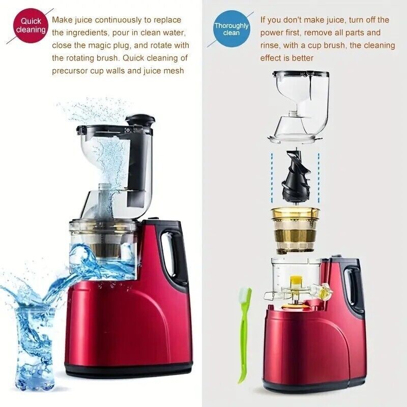 1pc US Plug Slow Masticating Juicer, Cold Press Juice Extractor Nama