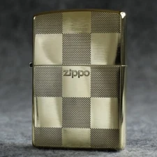 Zippo lighter 204B Solid Brass Custom Design/ Fantasy Grid Pattern New in Box