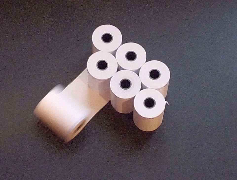 IL ROTOLINO.IT 24 ROTOLI CARTA TERMICA ADESIVA PER BILANCIA mm. 57X38 metri foro/anima 25 mm