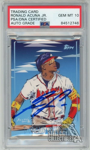 Ronald Acuna Jr 2021 Topps Project 70 Autographed Card #507 - PSA/DNA 10