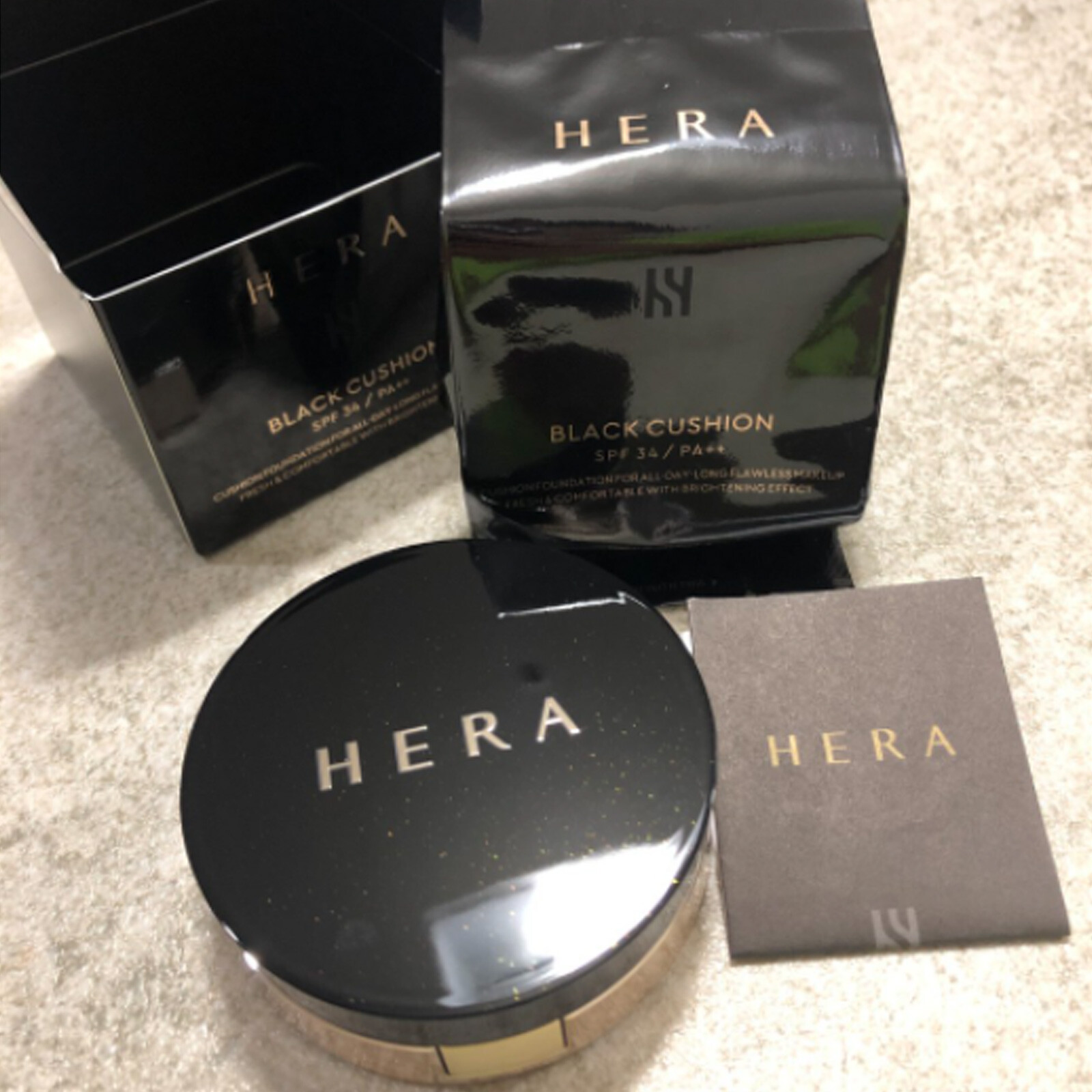 Hera Black Cushion Foundation 23Beige Korean Makeup SPF34PA++0.53oz