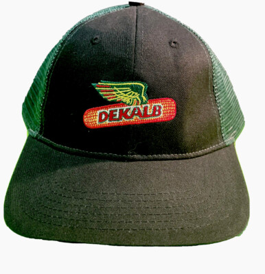 Dekalb K Products Snapback Mesh Ball Cap Logo Green Black Embroidered Vintage