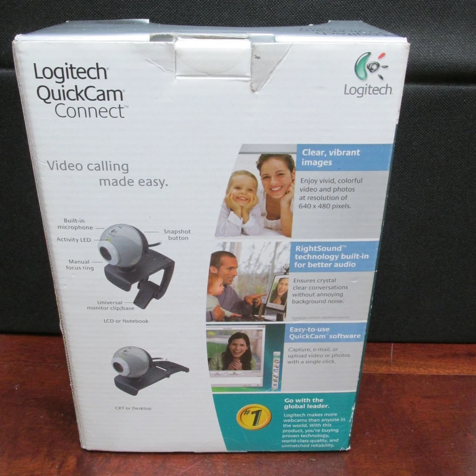 LOGITECH QUICKCAM CONNECT NEW IN BOX - WEBCAM - TEAMS, ZOOM, WORK FROM HOME - Image 2 of 4