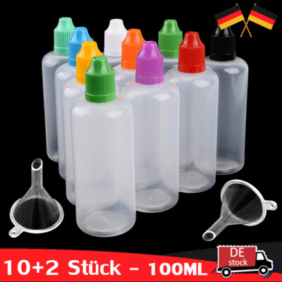 10 Stück 100ML PE Flasche Liquidflasche Leerflasche Dropper Bottle Tropfflaschen