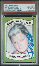 GREG VALENTINE 1982 WRESTLING ALL STARS SIGNED ROOKIE - PSA 8 w/ PSA 10 AUTO