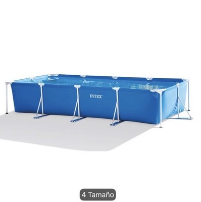 Intex Rectangular Frame Pool Blue Easy Assembly PVC/Polyester Liner