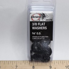 (10-Pk) Danco Carded Flat Washer Rubber Black 5/8 88574