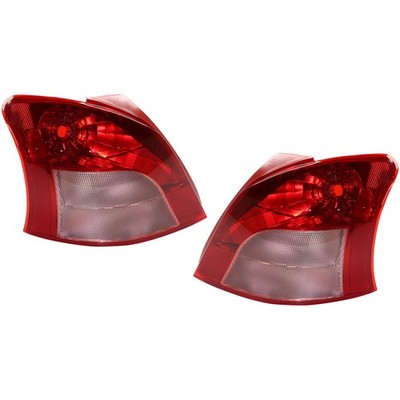 Halogen Tail Light Set For 2007-2008 Toyota Yaris Hatchback Clear/Red 2Pcs