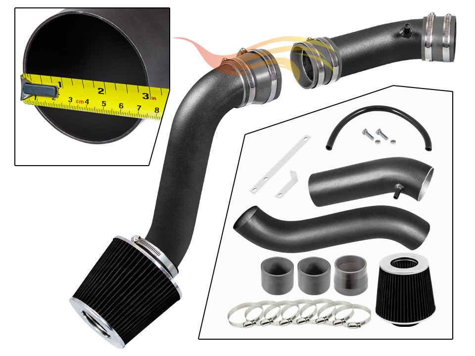BCP RW GREY 90-95 Thunderbird 3.8L V6 Supercharged Cold Air Intake Kit + Filter