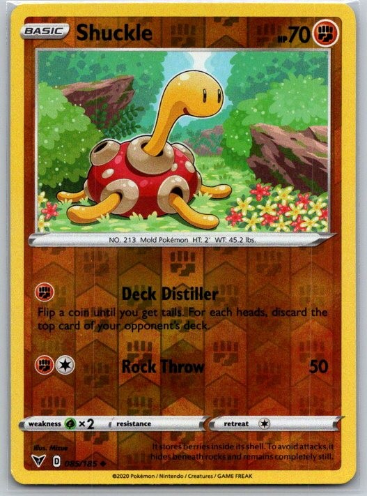 Shuckle 085/185 Uncommon Vivid Voltage Pokemon Reverse Holo Near Mint