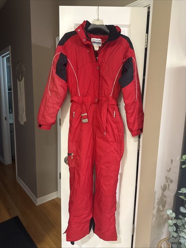 Vintage Couloir One Piece Ski Snow Suit Red Womens Juniors Size 18