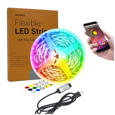 LED Light Strip 14.8ft for TV 32-65inch, USB LED Light with APP and Remote