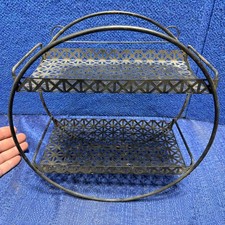 ATOMIC mensola da parete vintage a cerchio metà secolo rotonda in filo metallico anni '50