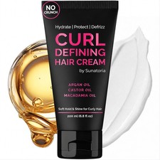SUNATORIA Curl Cream   Lightweight Anti-Frizz 6.8 Fl Oz Pack of 1 , Black