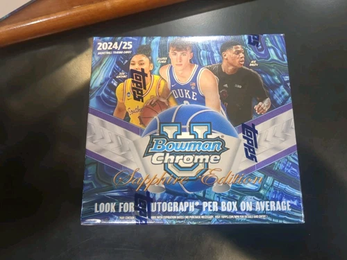 2024-25 Bowman Chrome University U Basketball Sapphire Hobby Box SEALED In Hand!