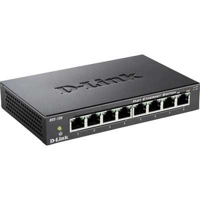 D-Link DES-108/E 8-Port Fast Ethernet Switch 100Mbit/s Unmanaged Metall OVP