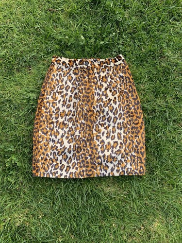 vintage 80s 90s fuzzy cheetah leopard print skirt - Picture 3 of 7