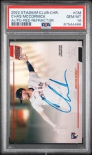 Chas Mccormick /5 RC Auto PSA 10 2022 Topps Stadium Club Chrome Red refractor 