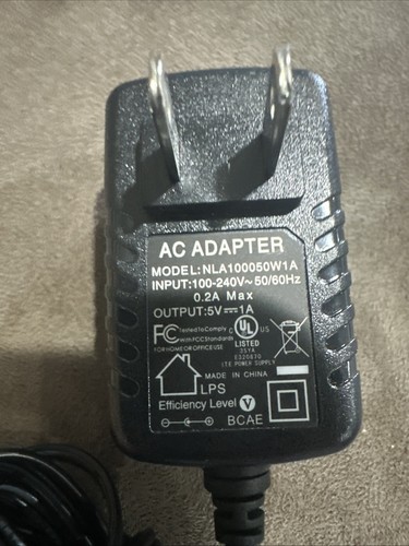 Genuine Ac Adapter NLA100050W1A Output 5 V 1 A Power Supply Adapter A77 - Picture 2 of 3