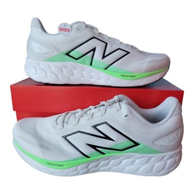 New Balance 680 v8 Fresh Foam Shoes Mens Size 13 Wide 4E White Grey Green NEW
