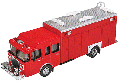 Preiser 1/87 HO Scale HAZMAT Suit Firemen+Walthers Hazardous Material Fire Truck - Picture 5 of 8