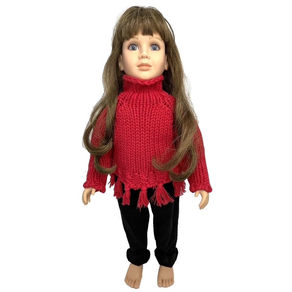 Vintage My Twinn Doll Long Brown Brunette Hair Blue Eyes Poseable 23" Clean 2003 - Image 3 of 4