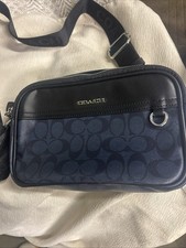 Coach  C" Handbag 10x6 Navy Blue  Black-new 