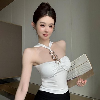 Sexy Kreis hängende ärmellose Sommerscheide Urlaub Camisole Tops für Frauen 