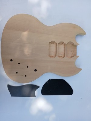 SG Style Gitarrenbody Rohling unlackiert E-Gitarre DIY Projekt + Abdeckungen