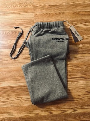 NWT Fear of God Essentials Dark Oatmeal Sweatpants Relaxed M-L 100% Authentic 